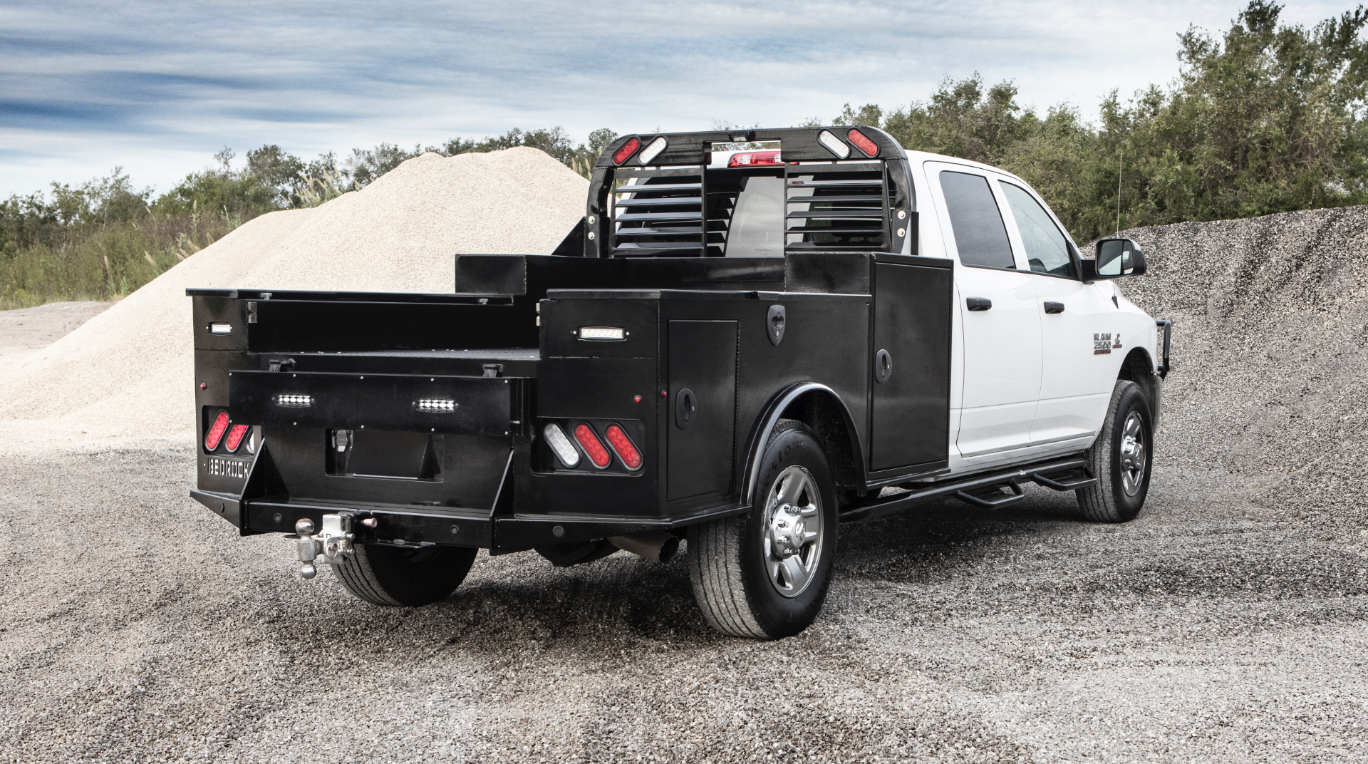 Pickup Truck with Bedrock Marble Series Utility Flatbed